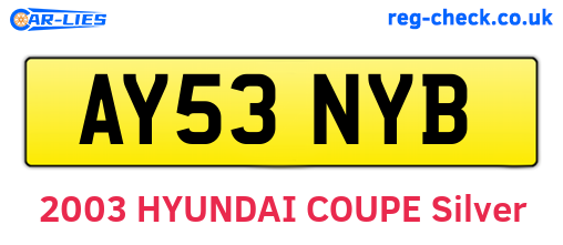 AY53NYB are the vehicle registration plates.