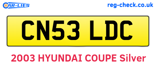 CN53LDC are the vehicle registration plates.
