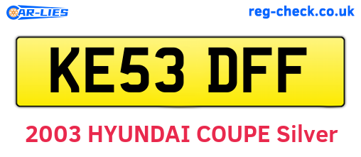 KE53DFF are the vehicle registration plates.