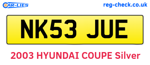 NK53JUE are the vehicle registration plates.