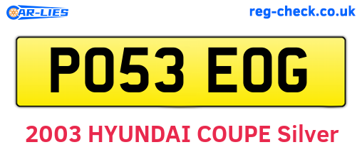 PO53EOG are the vehicle registration plates.