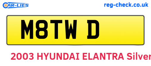 M8TWD are the vehicle registration plates.