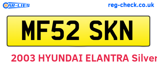 MF52SKN are the vehicle registration plates.
