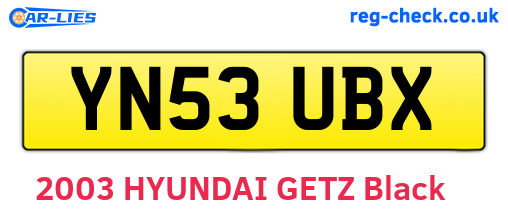 YN53UBX are the vehicle registration plates.