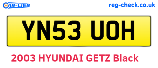 YN53UOH are the vehicle registration plates.