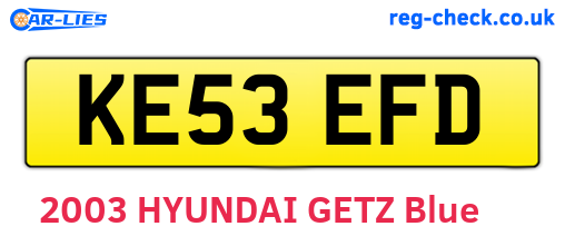 KE53EFD are the vehicle registration plates.