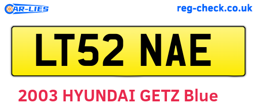 LT52NAE are the vehicle registration plates.