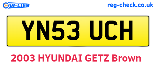 YN53UCH are the vehicle registration plates.
