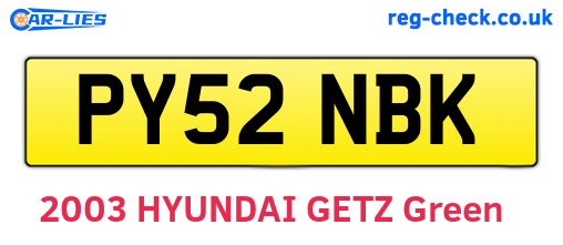 PY52NBK are the vehicle registration plates.