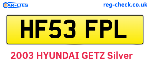 HF53FPL are the vehicle registration plates.