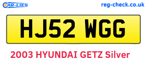 HJ52WGG are the vehicle registration plates.