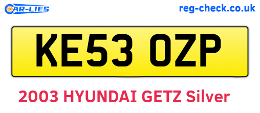 KE53OZP are the vehicle registration plates.