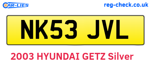 NK53JVL are the vehicle registration plates.