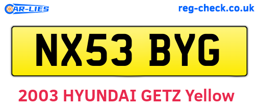 NX53BYG are the vehicle registration plates.