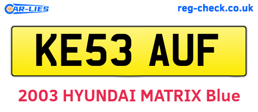 KE53AUF are the vehicle registration plates.