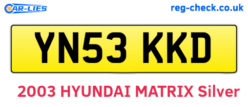 YN53KKD are the vehicle registration plates.