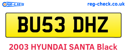 BU53DHZ are the vehicle registration plates.