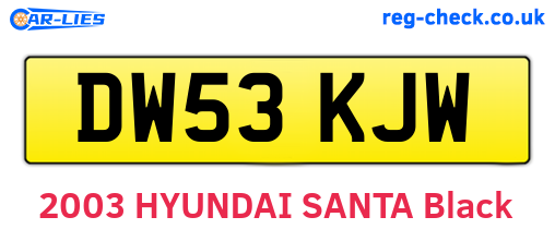 DW53KJW are the vehicle registration plates.