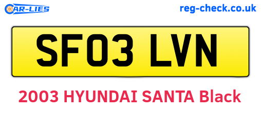 SF03LVN are the vehicle registration plates.