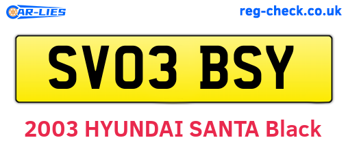 SV03BSY are the vehicle registration plates.