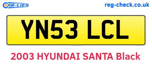 YN53LCL are the vehicle registration plates.