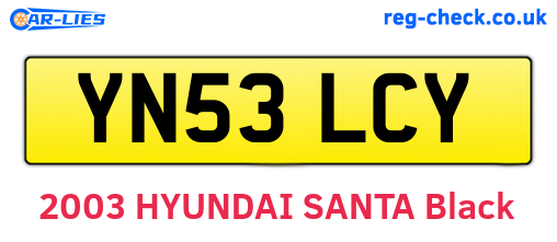 YN53LCY are the vehicle registration plates.