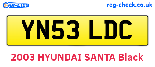 YN53LDC are the vehicle registration plates.