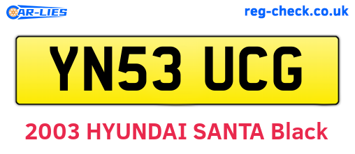 YN53UCG are the vehicle registration plates.