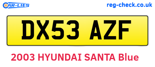 DX53AZF are the vehicle registration plates.