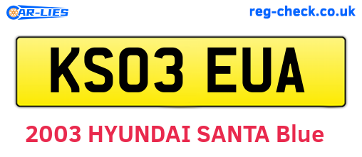 KS03EUA are the vehicle registration plates.