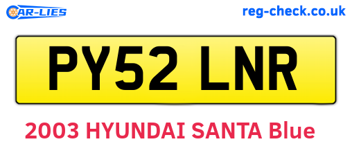 PY52LNR are the vehicle registration plates.