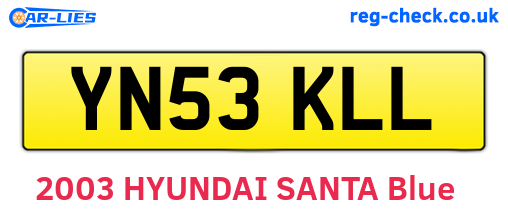 YN53KLL are the vehicle registration plates.