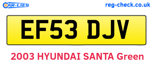 EF53DJV are the vehicle registration plates.