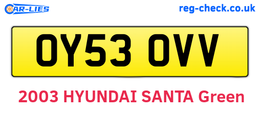 OY53OVV are the vehicle registration plates.