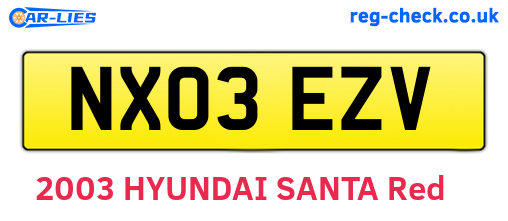 NX03EZV are the vehicle registration plates.