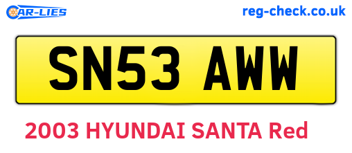 SN53AWW are the vehicle registration plates.