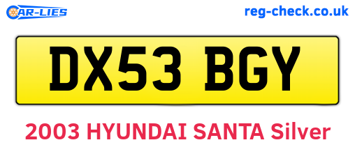 DX53BGY are the vehicle registration plates.