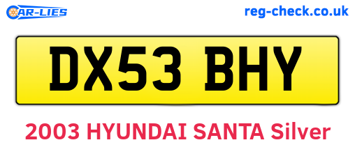 DX53BHY are the vehicle registration plates.