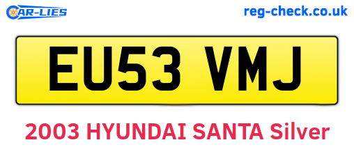 EU53VMJ are the vehicle registration plates.