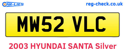 MW52VLC are the vehicle registration plates.