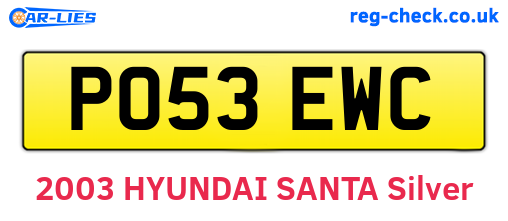 PO53EWC are the vehicle registration plates.