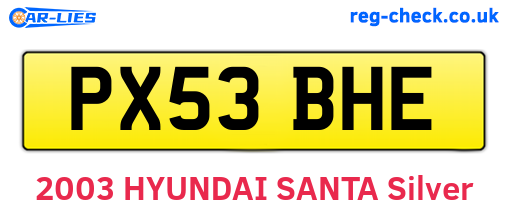 PX53BHE are the vehicle registration plates.
