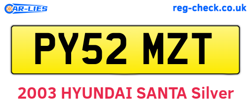 PY52MZT are the vehicle registration plates.