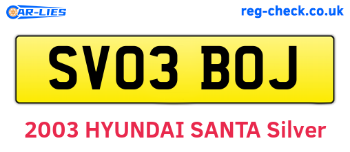SV03BOJ are the vehicle registration plates.