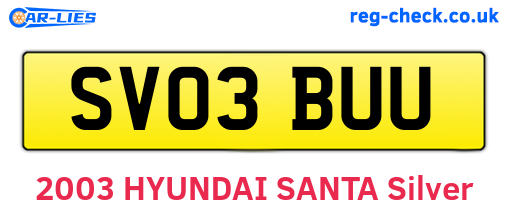 SV03BUU are the vehicle registration plates.