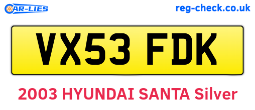VX53FDK are the vehicle registration plates.