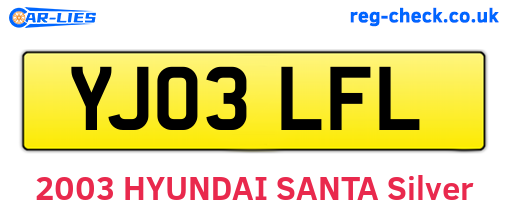 YJ03LFL are the vehicle registration plates.