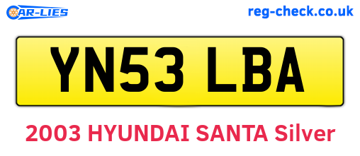 YN53LBA are the vehicle registration plates.