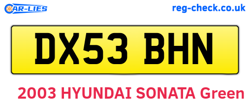 DX53BHN are the vehicle registration plates.