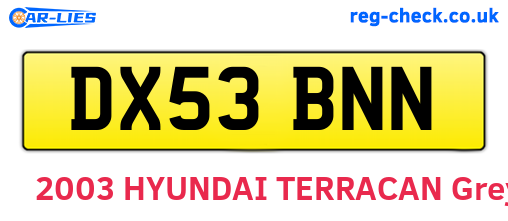 DX53BNN are the vehicle registration plates.